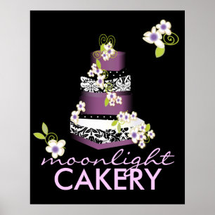 Affiche PixDezines Desiree Damask Cake, Lilac