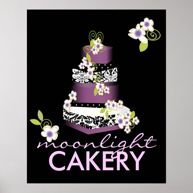Affiche PixDezines Desiree Damask Cake, Lilac (Devant)