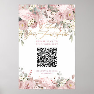 Affiche PixDezines Élégant Dusty Blush Hyde QR Sièges
