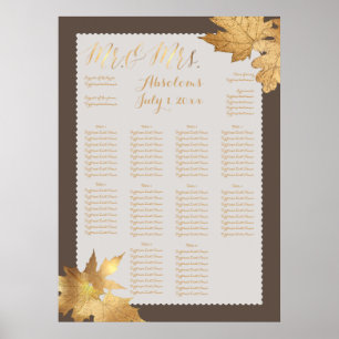Affiche PixDezines Fall Foliage/Faux Gold/Seating Chart