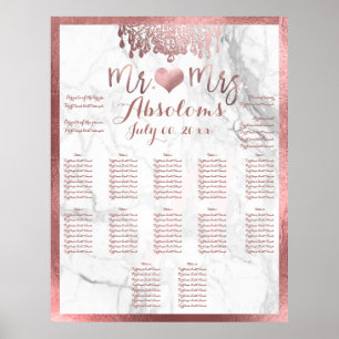 Affiche PixDezines Faux Rose Gold Chandelier / Coeur / Mar
