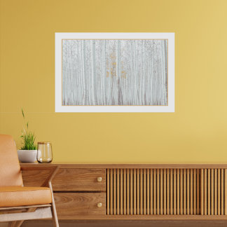 Affiche PixDezines Forêt de bouleau argenté couleur de bor