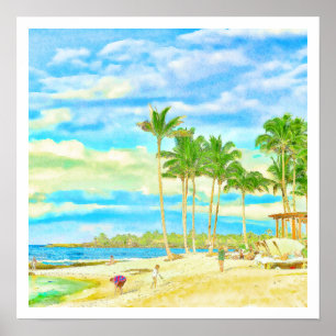 Affiche PixDezines Jour de paresse à la plage de Hualalai