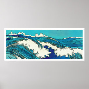 Affiche PixDezines konen uehara vagues océaniques, 上 原