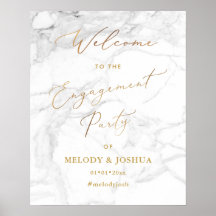 PixDezines Marble+Faux Gold  Bienvenue Fiançailles