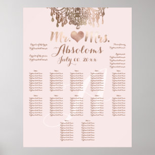 Affiche PixDezines Rose Gold Chandelier/Coeur/do-it-yourse