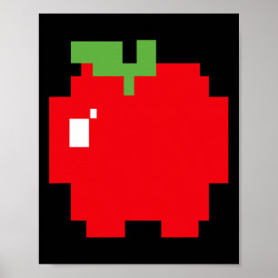 Affiche Pixel Apple 80s Retro Arcade jeu vidéo Halloween