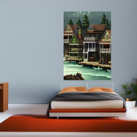 Pixel art, ville américaine près de la mer | Art A