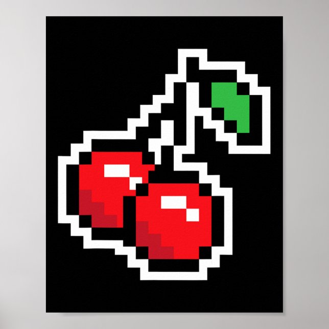 Affiche Pixel Cherries 80s Video Game Halloween Costume Ea (Devant)