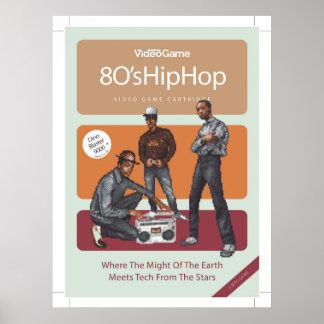 Affiche Pixel hip hop des années 80