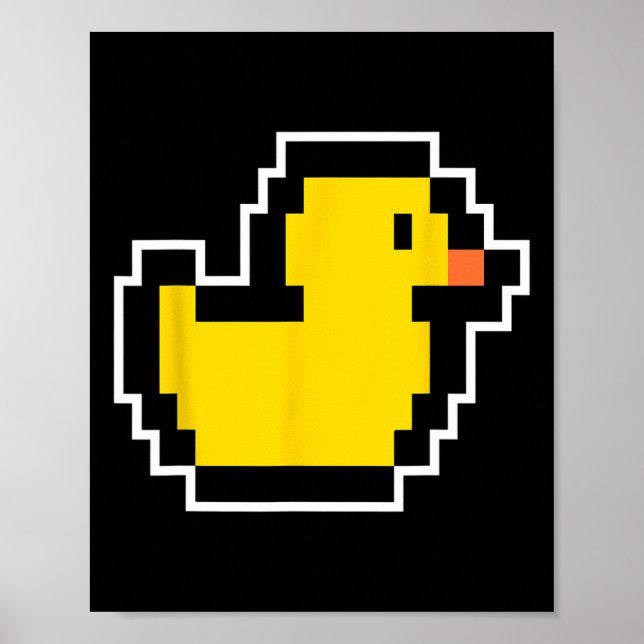 Affiche Pixel Little Duck 80s Vidéo Jeu Costume Halloween (Devant)