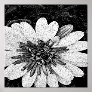 Affiche pixel noir et blanc