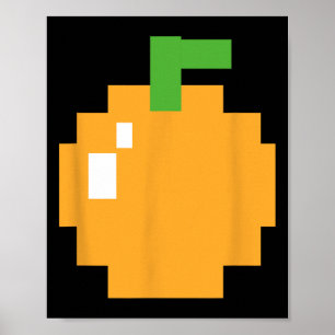 Affiche Pixel Orange 80s Retro Arcade jeu vidéo Halloween