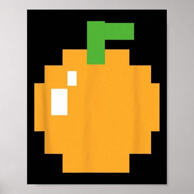 Affiche Pixel Orange 80s Retro Arcade jeu vidéo Halloween (Devant)