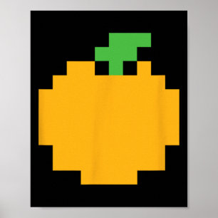 Affiche Pixel Orange Jeux Vidéo Années 80 Halloween Facile