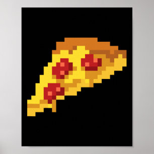 Affiche Pixel Pizza 80s Jeu vidéo Retro 8-bit Halloween C