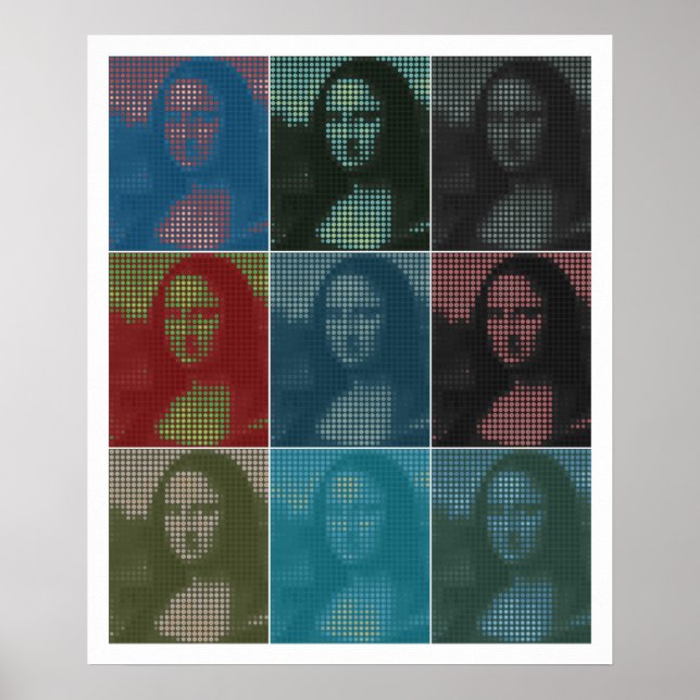 Affiche Pixel popart : Mona Lisa de Da Vinci (La Gioconda) (Devant)