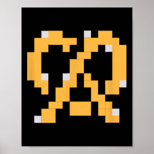 Affiche Pixel Pretzel jeu vidéo des années 80 facile Hallo