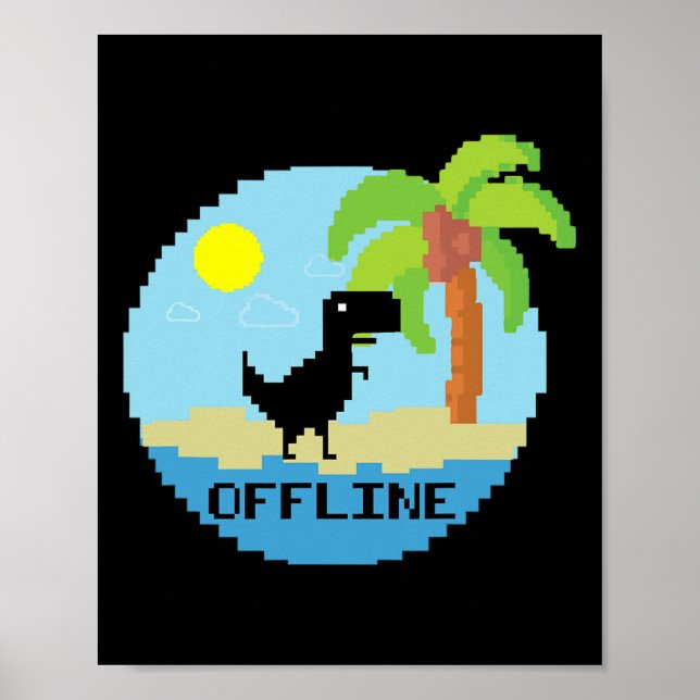 Affiche Pixelated Dinosaur Vacation Tech Enthusiasts Coder (Devant)
