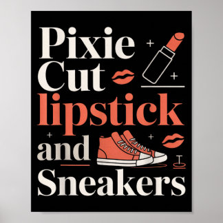 Affiche Pixie cut lipstick and sneakers short hair style 