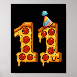 Affiche Pizza 11e anniversaire 11 ans Vieux Casquette de p