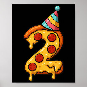 Affiche Pizza 2e anniversaire 2 ans Vieux parti Casquette 