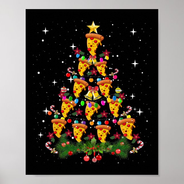 Affiche Pizza Arbre de Noël Pizza Fast Food Lover X (Devant)