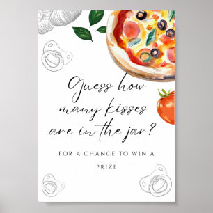 Affiche Pizza Baby shower Guess the Kisses
