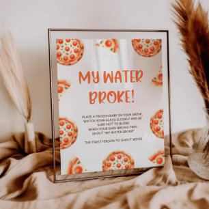 Affiche Pizza Baby shower My Water Broke Jeu