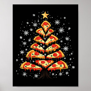 Affiche Pizza Christmas Tree Restauration Rapide Noël Homm