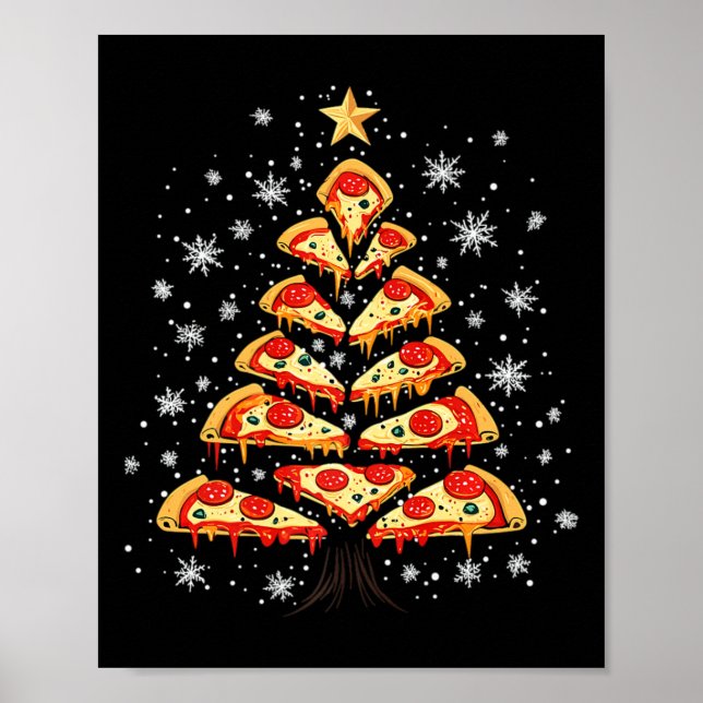 Affiche Pizza Christmas Tree Restauration Rapide Noël Homm (Devant)