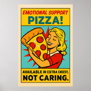 Affiche Pizza de soutien émotionnel - Retro Food Therapy