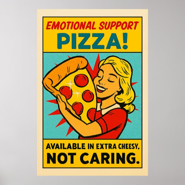 Affiche Pizza de soutien émotionnel - Retro Food Therapy (Devant)