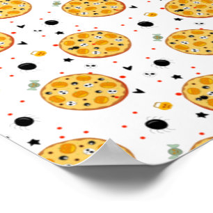 Affiche Pizza drôle d'Halloween pour amateur de nourriture