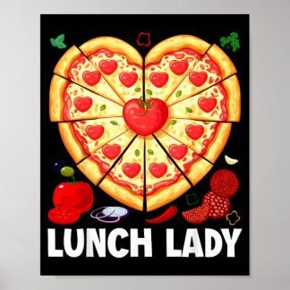Affiche Pizza du cœur de la dame du déjeuner travailleuse