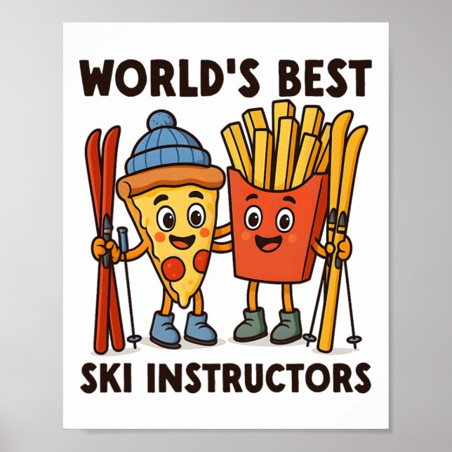 Affiche Pizza et frites des meilleurs moniteurs de ski au  (Devant)