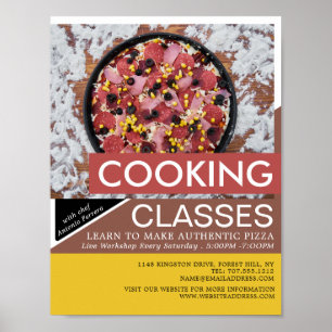 Affiche Pizza fraîche, classes de Cuisines Publicité
