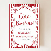Pizza italienne rouge Ciao Bambino Baby shower Bie