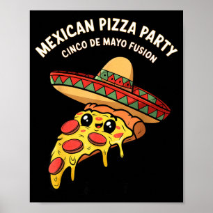 Affiche pizza mexicain fête cinco de mayo fusion mexicain