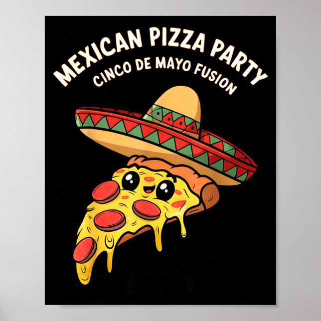 Affiche pizza mexicain fête cinco de mayo fusion mexicain (Devant)