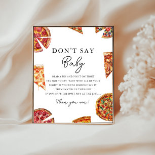 Affiche Pizza ne pas dire Baby shower jeu