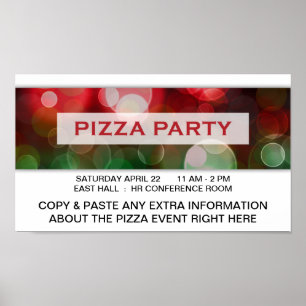 Affiche pizza party bokeh
