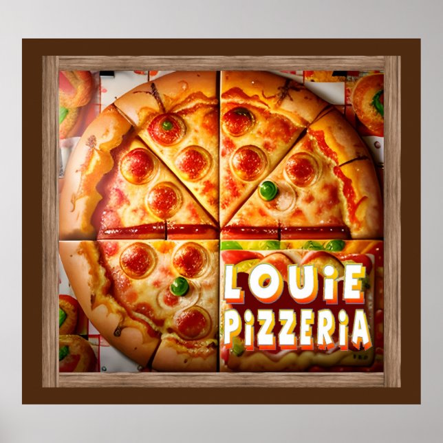 Affiche Pizza Pizzeria Design (Devant)