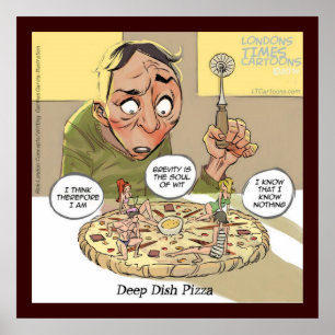 Affiche Pizza Profonde de Philosophie Drôle