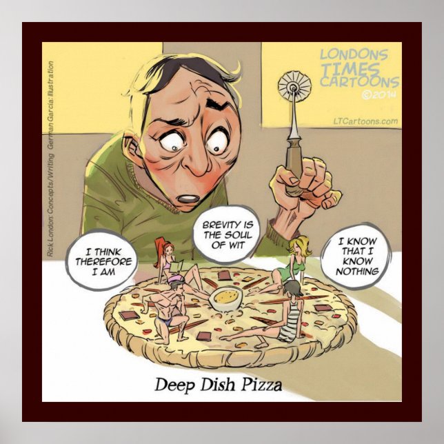 Affiche Pizza Profonde de Philosophie Drôle (Devant)