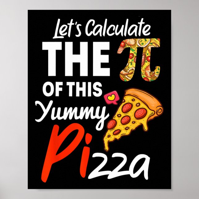 Affiche Pizza Pun De Jour National Funny Enseignant Math E (Devant)