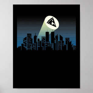 Affiche Pizza Slice Beat Over Skyline Foodie