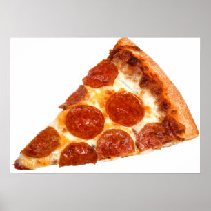 Affiche Pizza tranchée de SlipperyJoe's pepperoni fromage