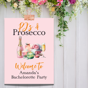 Affiche Pjs et Prosecco Spa rose Bachelorette Party