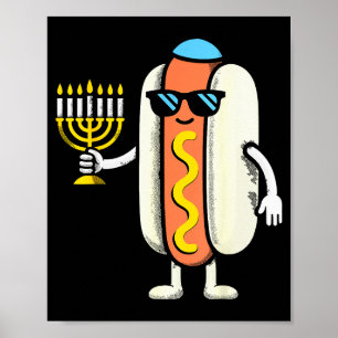 Affiche Pjs juifs hotdog drôle nourriture Hanukkah pyjama 